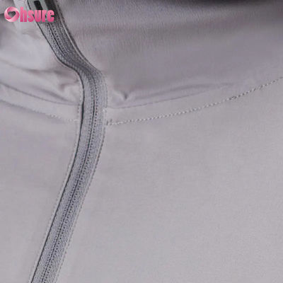 Poliéster de alta qualidade Pullover esportivo masculino Hoodie Design de meio fecho impermeável e desempenho leve padrão sólido