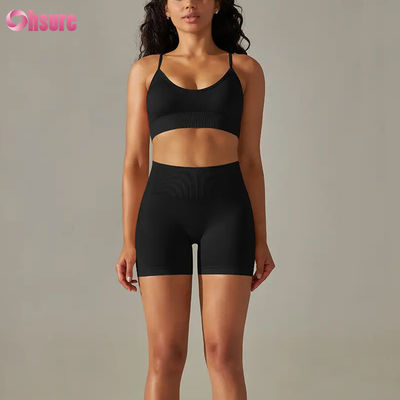 Calças esportivas de moda de cintura alta para mulheres Venda Quente Vestuário ativo sem costura e fitness Yoga Wear Workout Yoga Leggings Sport Bra