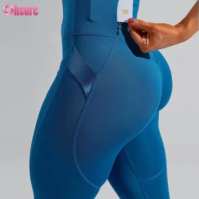 Venda por atacado Nylon Spandex cintura alta ginástica calças de yoga calça de levantamento traseiro treino de fitness apertado calças de salto com elástico