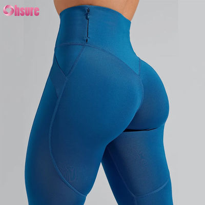 Venda por atacado Nylon Spandex cintura alta ginástica calças de yoga calça de levantamento traseiro treino de fitness apertado calças de salto com elástico