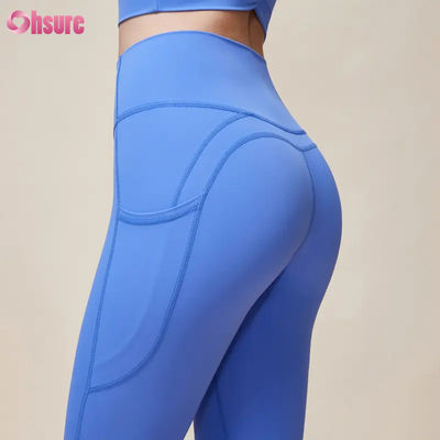 Calças de ioga femininas de alta qualidade com secagem rápida, nova moda, leggings de ginástica com padrão sólido para treino de fitness