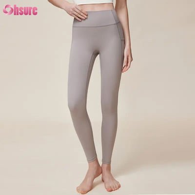 Calças de ioga femininas de alta qualidade com secagem rápida, nova moda, leggings de ginástica com padrão sólido para treino de fitness