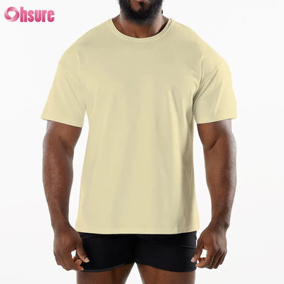 Homens Desporto Nova Chegada Equipa Pescoço Camiseta Desportiva Respirável 95% Algodão 5% Material de Espandêx Ginásio Camiseta Seca Rápida para Homens