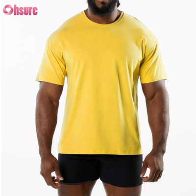 Homens Desporto Nova Chegada Equipa Pescoço Camiseta Desportiva Respirável 95% Algodão 5% Material de Espandêx Ginásio Camiseta Seca Rápida para Homens