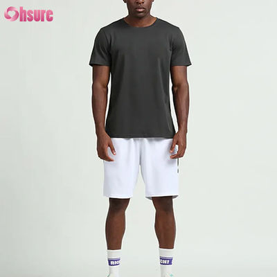 Roupa de Treino Personalizada Verão Cor Sólida Camisetas Masculinas de Manga Curta Corrida Fitness Ao Ar Livre Basquete Esportes para Homens