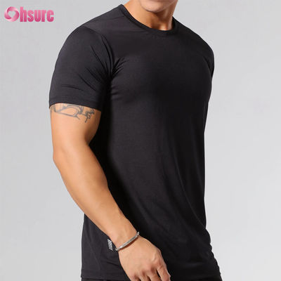 Atacado Slim Fit Secagem Rápida Alta Qualidade Personalizado Serigrafia Manga Curta Gola Redonda Camisetas Esportivas em Branco para Homens