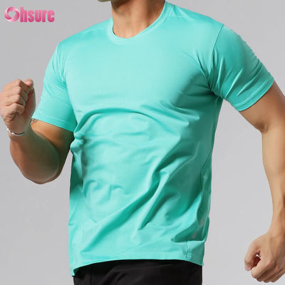Atacado Slim Fit Secagem Rápida Alta Qualidade Personalizado Serigrafia Manga Curta Gola Redonda Camisetas Esportivas em Branco para Homens