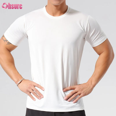 Atacado Slim Fit Secagem Rápida Alta Qualidade Personalizado Serigrafia Manga Curta Gola Redonda Camisetas Esportivas em Branco para Homens