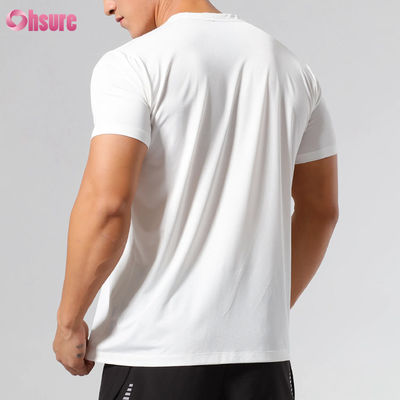 Atacado Slim Fit Secagem Rápida Alta Qualidade Personalizado Serigrafia Manga Curta Gola Redonda Camisetas Esportivas em Branco para Homens