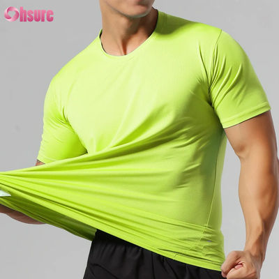 Atacado Slim Fit Secagem Rápida Alta Qualidade Personalizado Serigrafia Manga Curta Gola Redonda Camisetas Esportivas em Branco para Homens