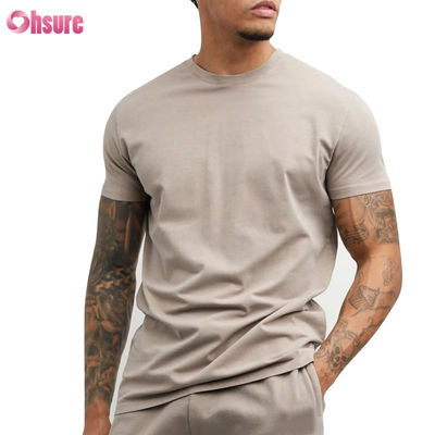 Atacado Camiseta de Ginástica Camiseta Esportiva Masculina Personalizada - 100% Algodão, Mistura de Elastano, Roupa Casual para Corrida e Academia, Manga Curta