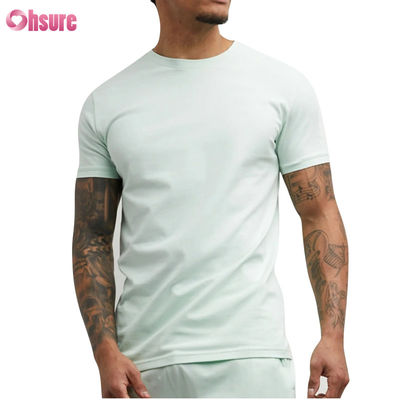 Atacado Camiseta de Ginástica Camiseta Esportiva Masculina Personalizada - 100% Algodão, Mistura de Elastano, Roupa Casual para Corrida e Academia, Manga Curta