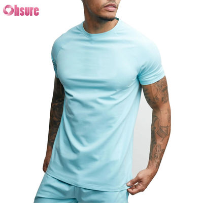 Atacado Camiseta de Ginástica Camiseta Esportiva Masculina Personalizada - 100% Algodão, Mistura de Elastano, Roupa Casual para Corrida e Academia, Manga Curta