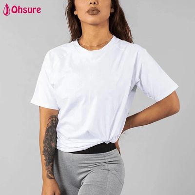 Camiseta branca de algodão respirável Spandex Loose Fit Workout Gym Wear Custom Sports T-shirts de alta qualidade em branco menina mulheres Casual