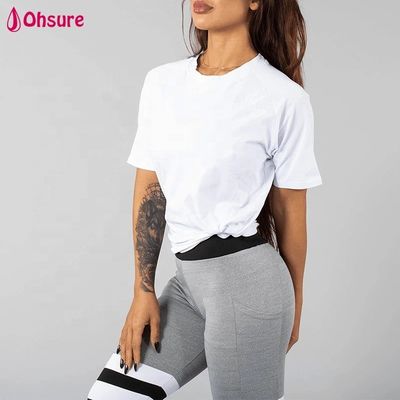 Camiseta branca de algodão respirável Spandex Loose Fit Workout Gym Wear Custom Sports T-shirts de alta qualidade em branco menina mulheres Casual