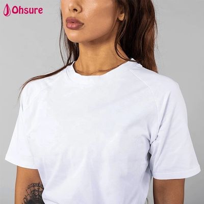 Camiseta branca de algodão respirável Spandex Loose Fit Workout Gym Wear Custom Sports T-shirts de alta qualidade em branco menina mulheres Casual
