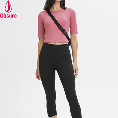 Camisas de manga comprida para corrida, cotoveleiras, camisetas femininas, top gola redonda, ajuste fino, secagem rápida, absorção de umidade, esportes casuais estampados para mulheres