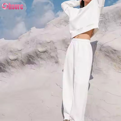 Novos Casual Sport Gym Jogger Jogging Solid Color Outono Inverno Camisa e Calça Calças de duas peças Trajes para mulheres