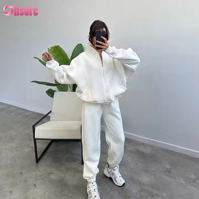Winter Women's Cardigan Sweater Set Turtle Neck Yoga Esportes Confortável Calças Quentes Outdoor Leisure Fitness Set