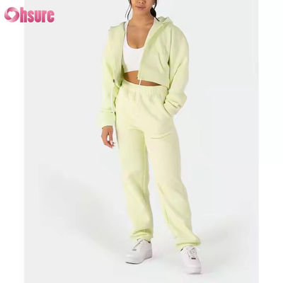 Outfits femininos de duas peças Traje de sucesso Velocidade Manga Longa Zip Up Hoodies Camisa cortada Camisa de sucesso Calças de corrida