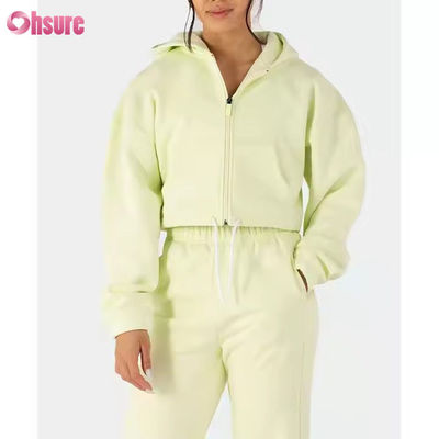 Outfits femininos de duas peças Traje de sucesso Velocidade Manga Longa Zip Up Hoodies Camisa cortada Camisa de sucesso Calças de corrida
