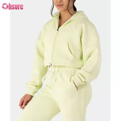 Outfits femininos de duas peças Traje de sucesso Velocidade Manga Longa Zip Up Hoodies Camisa cortada Camisa de sucesso Calças de corrida