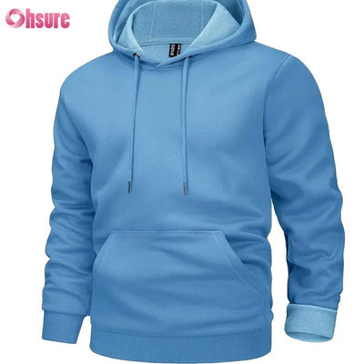 Hoodies Ativos Masculinos Moletom Forrado de Fleece Moletons Casuais Atlético Workout Pullover Com Bolso Moletom em Branco Tecido de Alta Qualidade 1 P