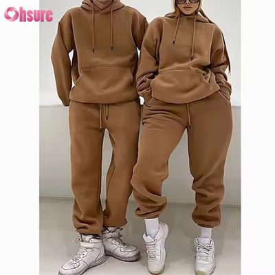 Trajes de moda de alta qualidade Hoodies Casual Joggers Sets Custom Trajes de lã Mulheres Homens Unisex Hoodie 2 peças
