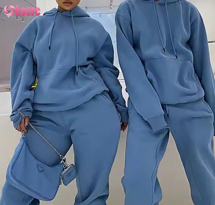 Trajes de moda de alta qualidade Hoodies Casual Joggers Sets Custom Trajes de lã Mulheres Homens Unisex Hoodie 2 peças