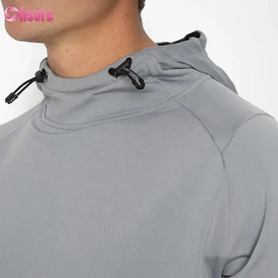 Moletom com capuz pullover personalizado por atacado com estampa puff para homens, ajuste atlético, moletom cruzado para o inverno