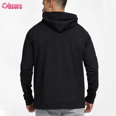 Moletom com capuz pullover personalizado por atacado com estampa puff para homens, ajuste atlético, moletom cruzado para o inverno