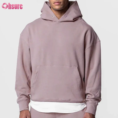 Moletom Esportivo Oversized Masculino Mais Vendido 100% Algodão Básico Sólido Manga Longa Pulôver Moletom Bolso Inverno Básico Jersey