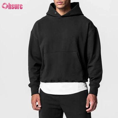 Moletom Esportivo Oversized Masculino Mais Vendido 100% Algodão Básico Sólido Manga Longa Pulôver Moletom Bolso Inverno Básico Jersey