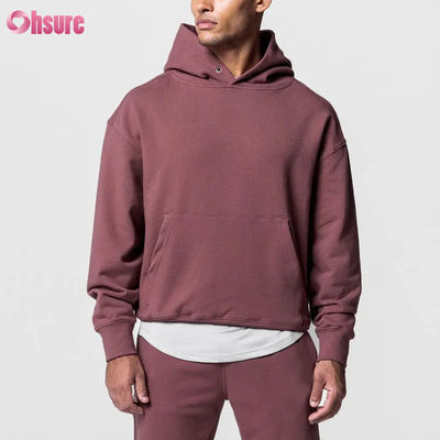 Moletom Esportivo Oversized Masculino Mais Vendido 100% Algodão Básico Sólido Manga Longa Pulôver Moletom Bolso Inverno Básico Jersey