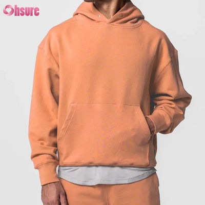 Moletom Esportivo Oversized Masculino Mais Vendido 100% Algodão Básico Sólido Manga Longa Pulôver Moletom Bolso Inverno Básico Jersey