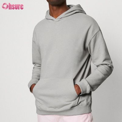 Moletom casual masculino de manga comprida, cor sólida, confortável, ajuste regular, atacado
