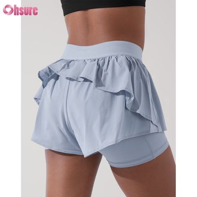 Custom Women 2 em 1 Shorts de ginástica Fitness Lining Plus Size Banda elástica Shorts de ginástica de treino para mulheres