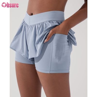 Custom Women 2 em 1 Shorts de ginástica Fitness Lining Plus Size Banda elástica Shorts de ginástica de treino para mulheres