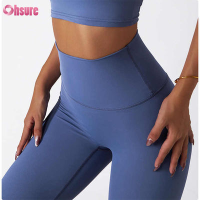 Alta cintura Butt-lifting Fitness Yoga Leggings Nude Squatproof Outdoor Ciclismo Calças de corrida Calças de treino amigáveis para a pele