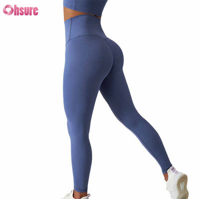 Alta cintura Butt-lifting Fitness Yoga Leggings Nude Squatproof Outdoor Ciclismo Calças de corrida Calças de treino amigáveis para a pele