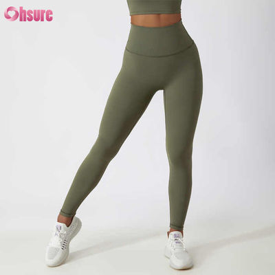 Alta cintura Butt-lifting Fitness Yoga Leggings Nude Squatproof Outdoor Ciclismo Calças de corrida Calças de treino amigáveis para a pele