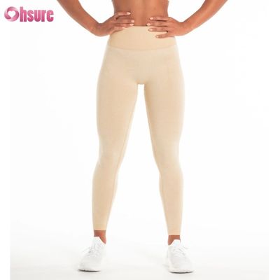 Produtor de fábrica de vendas diretas calças esportivas de cor sólida calças de treino personalizáveis fitness usar calças de design sem costura para mulheres