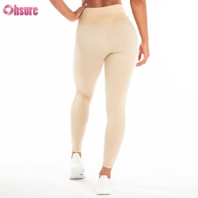 Produtor de fábrica de vendas diretas calças esportivas de cor sólida calças de treino personalizáveis fitness usar calças de design sem costura para mulheres