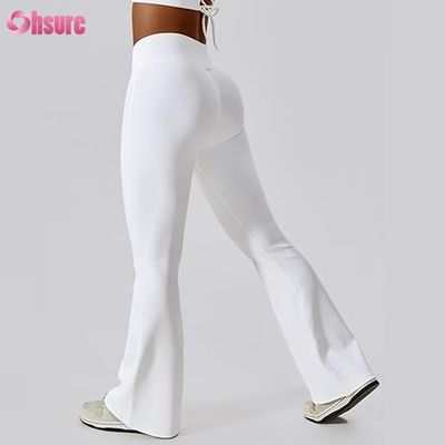Calças personalizadas Flare Calças de fitness Feminino Leggings Forma V Faixa Calças de yoga