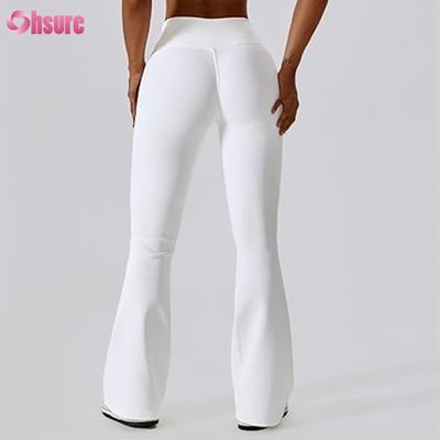Calças personalizadas Flare Calças de fitness Feminino Leggings Forma V Faixa Calças de yoga