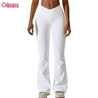Calças personalizadas Flare Calças de fitness Feminino Leggings Forma V Faixa Calças de yoga