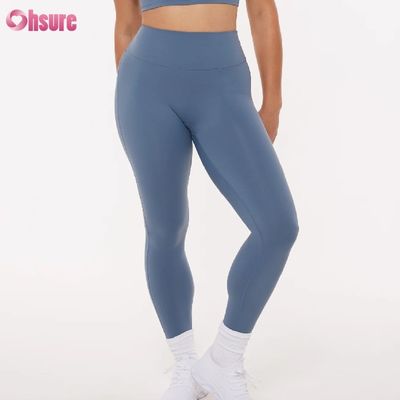 Leggings de treino de compressão de cintura alta em poliéster para mulheres
