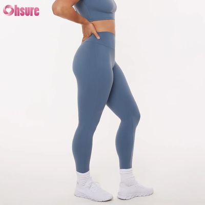 Leggings de treino de compressão de cintura alta em poliéster para mulheres
