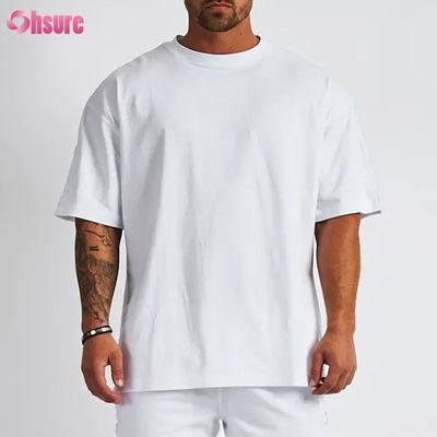 Tamanho Camisas Masculinas Ginásio Top Estampagem em Silk Manga Curta Secagem Rápida Algodão Gola Redonda Oversized Camisetas Esportivas