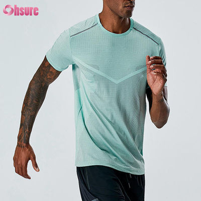 Camiseta Esportiva Masculina Profissional de Alta Qualidade Verão Respirável Fitness Wear Logotipo Personalizado Secagem Rápida Poliéster Tops Atléticos